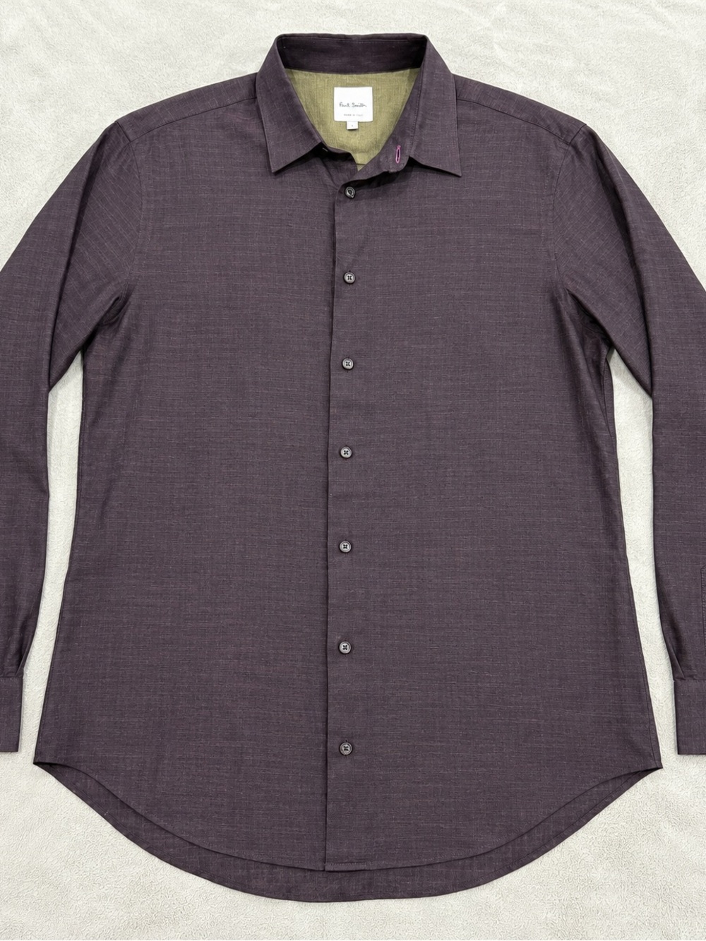 Paul Smith Men’s L 100% Linen Made Italy Purple Button Up Shirt